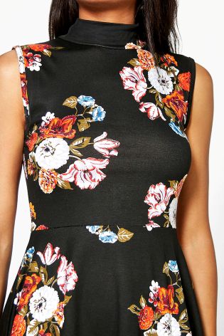 Boohoo Floral Print Sleeveless Peplum Top